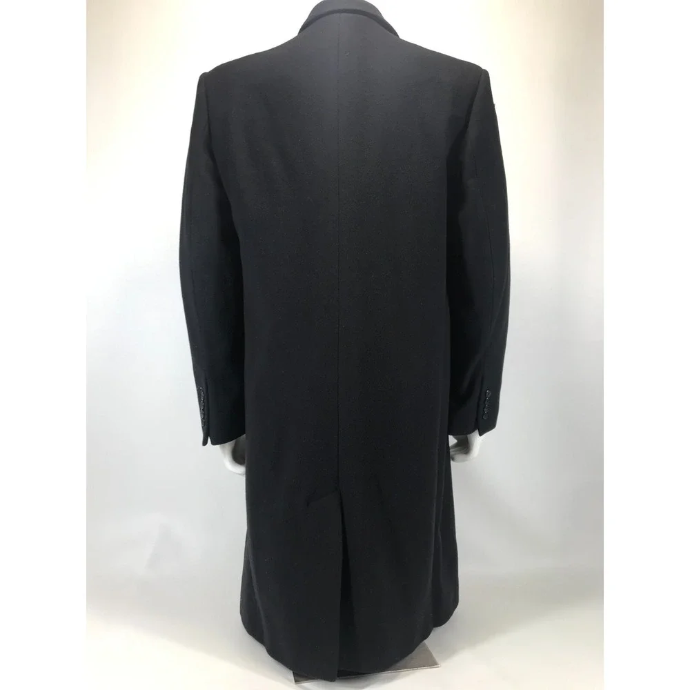 Michael Kors Mens‎ Black Wool Blend Top Coat Over Coat Size 44R